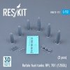 RESKIT RSU72-0171 Rafale fuel tanks RPL 701 (1250L) (3 pcs) (3D Printed) (1/72)